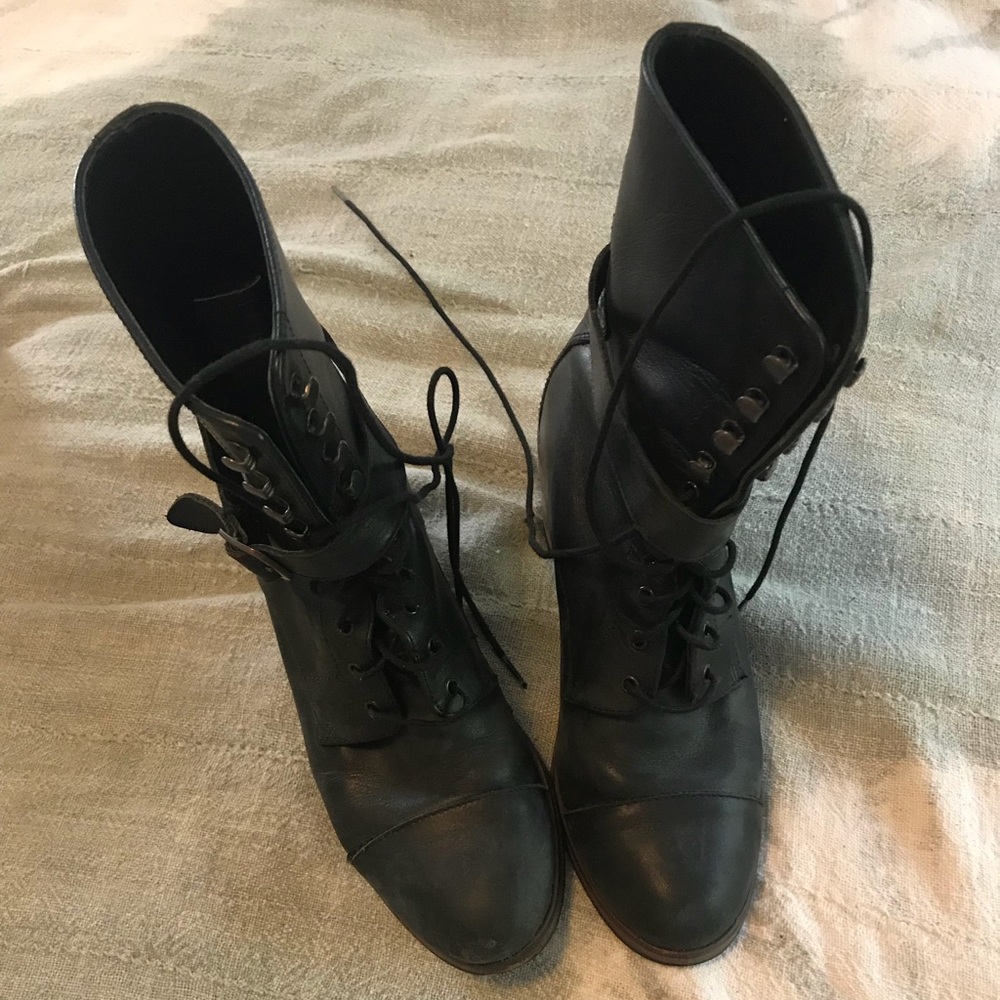 Black Leather Lace Up Boots by Wolverine